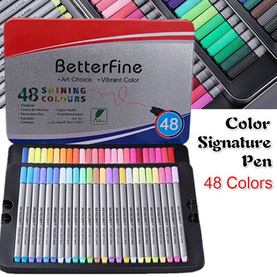 

202448PCS Box Drawing Painting Fineliner Coloring Pens Metallic Color Pens for Black Paper Art Supplies Fiber Marker Pen