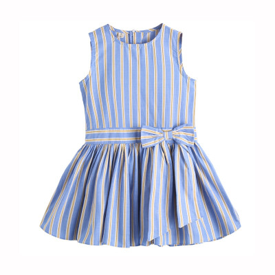 

girls dress Summer Baby Girls clothes Striped Pattern Sleeveless Dress Kids vestidos Pageant Sundress