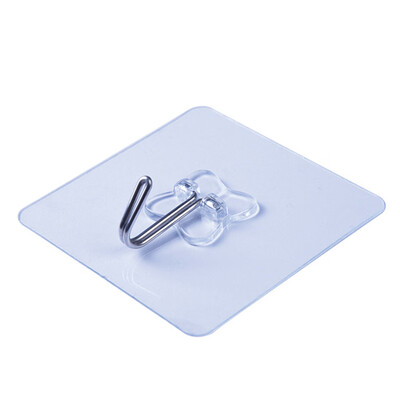 

Adhesive Hooks Wall Hooks Strong Adhesive Hooks 30 lbs 15 kg Seamless Transparent Hooks Kitchen Towel Bath Hooks