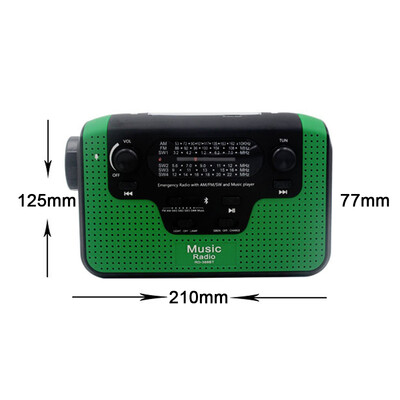 

Multifunction FM Radio FMAMSW Solar Hand Crank Radio TF Card Slot Music Bt Hands-free Call Solar LED Alert Flashlight Emergency