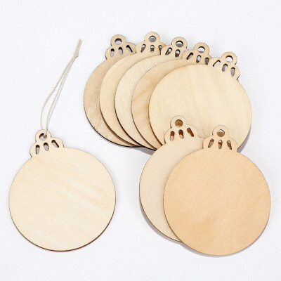 

10Pcs Wooden Christmas Ornaments New Year Christmas Tree Diy Wood Slice Hanging Decorations Personalized Christmas Gift