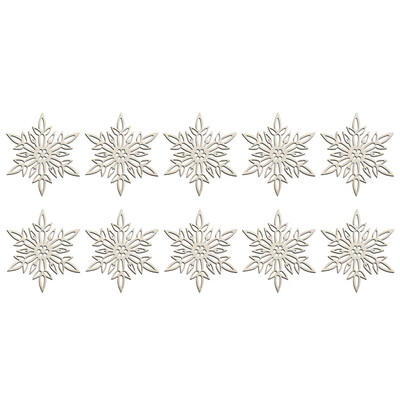 

Gobestart Christmas Snowflake Wooden Pendants Christmas Tree Ornaments Home Decor 10Pcs