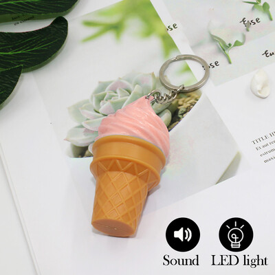 

Siaonvr Ice Cream LED&Sound Light Lamp Flashlight Keyring Key Chain Kids Gift Toy