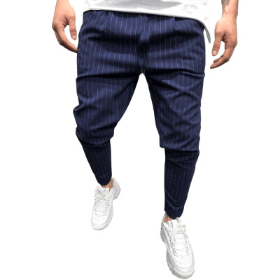 

Gobestart Fashion Mens Casual Solid Loose Stripe Pocket Sweatpant Trousers Jogger Pant