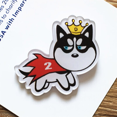 

Fashion Hot Funny Charm Cute Cartoon 1pcs Animal Husky Pet Acrylic Collar Pins Badge Corsage Acrylic Badge Cute Cat Dog