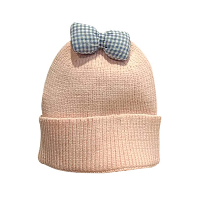 

New Newborn Boys Girls Cute Autumn Winter Warm Kids Baby Bowknot Design Hats Wool Hemming Caps Baby Hats Newborn Unisex