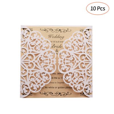 

Pearl Paper Hollow Invitation Cards Set for Wedding Birthday Party 10pcs Invitation Holders 10pcs Inner Sheets 10pcs Envelope