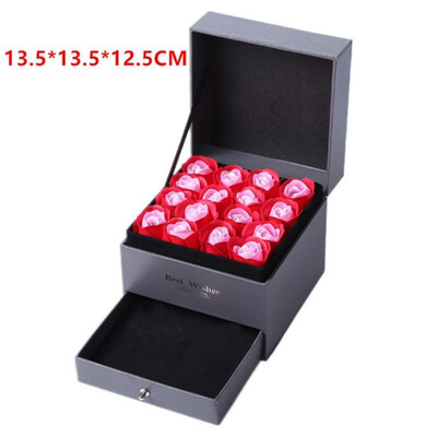 

Romantic Valentines Day Rose Soap Flower Jewelry Storage Box Home Festive Party Supplies Artificial Decorations Dried Flowers