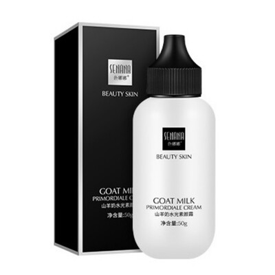 

Whitening Moisturizer Brighten Face Makeup Primer Goat Milk Cream Waterproof Long Lasting Matte Make Up Base Cosmetics