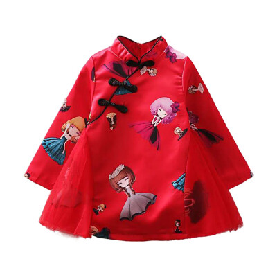 

Kids Clothing Girls Dress Chinese Style Summer 2-6Y Children Girl Princess Dress Casual Cotton Silk Blend Dresses