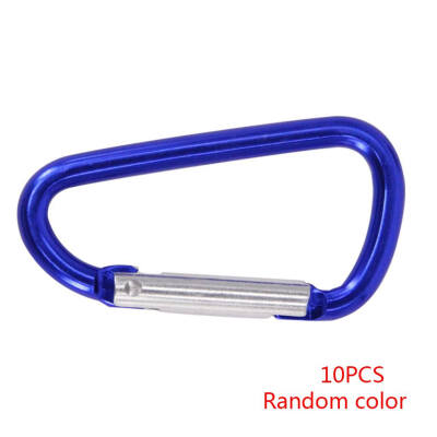 

10pcs D Carabiner Outdoor Camping Hiking Aluminum Alloy Buckle Quickdraws Spring Snap Clip Hooks Random Color