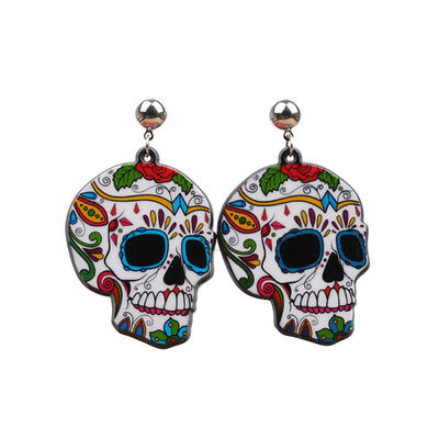 

New Women New Style Vintage Personality Halloween Party Skull Shape Acrylic Dangle Earrings
