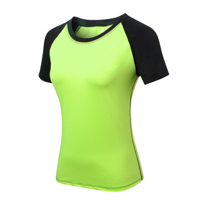 

Women O-Neck Quick Dry Fitness Running T-shirts Summer Spring Outdoor Sports Elastic Clothes