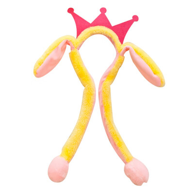 

LED Light Rabbit Ear Hat Headband Cute Cartoon Moving Plush Toy Cap Funny Hair Accessories