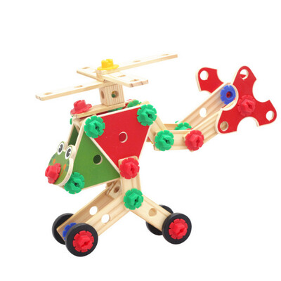 

YIWULAEarly Childhood Education Puzzle Assemble Nut Combination Toy Wooden Blocks