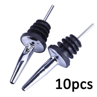 

10x Stainless Steel Liquor Spirit Free Flow Wine Bottle Mouth Pour Spout Stopper
