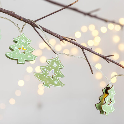 

Toponeto Christmas Tree Shape 10 LED String Lights Warm White Party Home Decoration