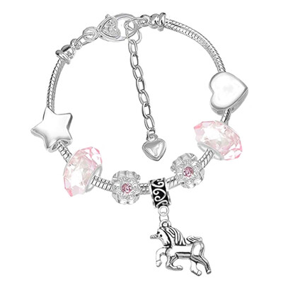 

Unicorn Sparkly Crystal Bracelet Pink Unicorn Charm Bracelet Jewellery Gifts for Girls