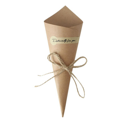 

100 Pieces Kraft DIY Paper Cones Flower Decorative Bouquet Candy Boxes Gifts Wrapping