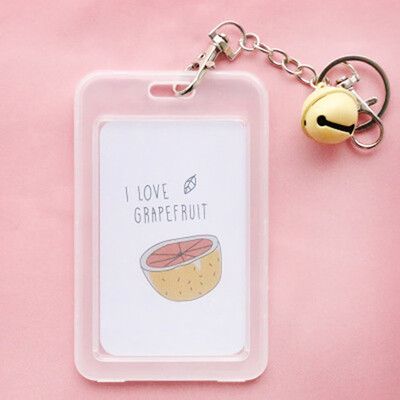 

Cute Transparent Card Cover Key Buckle Student Entrance Guard Card Bus Card Certificate Protection Cover