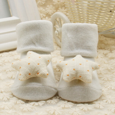 

WEIXINBUY High Quality Newborn Infant Baby Girls Soft Socks Cute White Star Love Pattern Kids Princess Socks 0-1Y