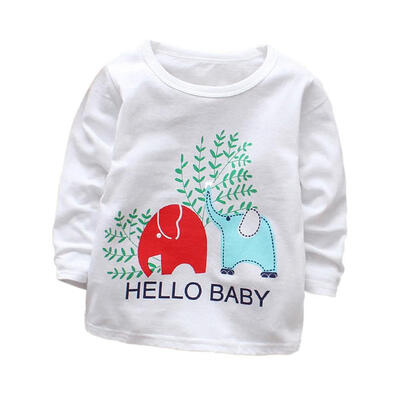 

Casual Boys Girls Autumn Spring Cartoon Cotton T-shirt Children Clothes Baby Long Sleeve Tops Tees Blouse