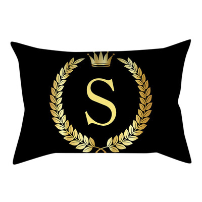

〖Follure〗Pillow Cover Black&Gold Letter Pillowcase Sofa Cushion Cover Home Decor