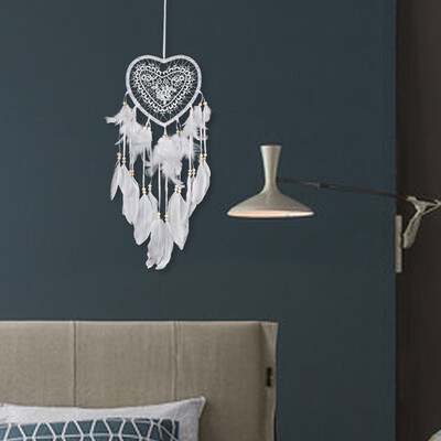 

Gobestart Handmade Lace Dream Catcher Feather Bead Hanging Decoration Ornament Gift