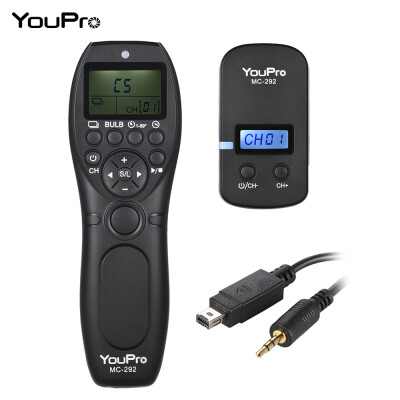 

YouPro MC-292 E3 24G Wireless Remote Control LCD Timer Shutter Release Transmitter Receiver 32 Channels for Canon 80D 760D 750D 7