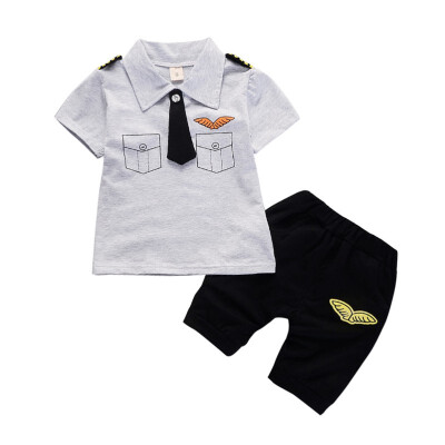 

Playtoday Baby Boy Clothes Set Summer Cartoon Fake T-shirt Cotton Pants Baby Clothes Vacation Leisure Kids Clothes