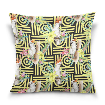 

ALAZA Throw Pillow Cover 16 X 16 inch Christmas Gift Cushion Cover with Cute Birds Printed Pillowcase