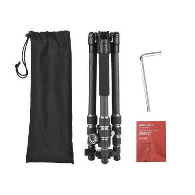 

Kingjoy G22CG00 Portable Travel Carbon Fiber Camera Tripod Monopod with 360 Degree Ball Head 5-Section Adjustable Max Working He