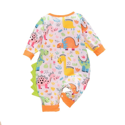 

Autumn Toddler Baby Boy Girl Casual Romper Infant Cartoon Dinosaur Print Long Sleeve Children Bodysuit Jumpsuit Outfits