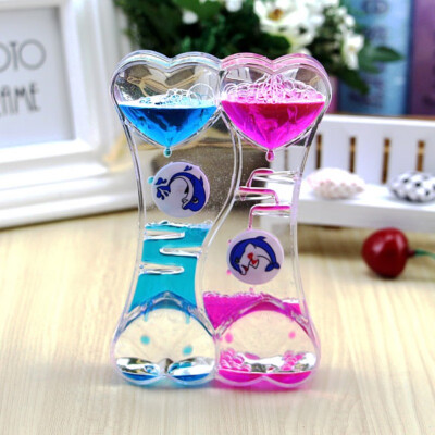 

Colorful Heart Shape Figurines Hourglass Clock Double Heart Type Drip Oil Leakage FriendsFamily Birthday Gift