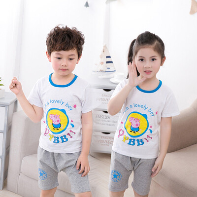 

Summer Baby Boys Girls Short Sleeve Cartoon Print T-shirt TopsShorts Casual Outfits Clothes Sets
