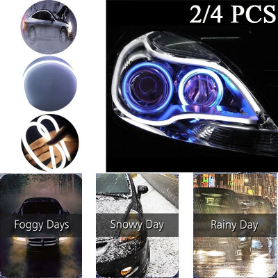 

24Pcs 60cm Daytime Runnning DRL Light Headlight White Car Flexible Tube LED Strip White Flexible Light Soft Tube Guide