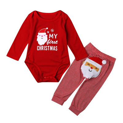 

2pcsset Baby Boys Girls Christmas Santa Claus Clothes Sets Newborn Baby Girl Clothes Winter Clothing