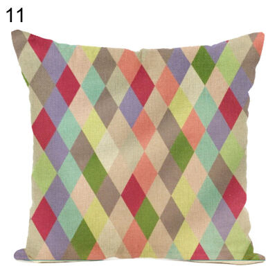 

Graphic Pattern Square Linen Throw Pillow Case Cushion Cover Sofa Bed Car Decor