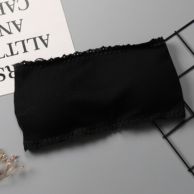 

Rib Strapless Boob Tube Bra Top Women High Elastic Wireless Push Up Padded Back Closure New Stylish White Black Bandeau Top
