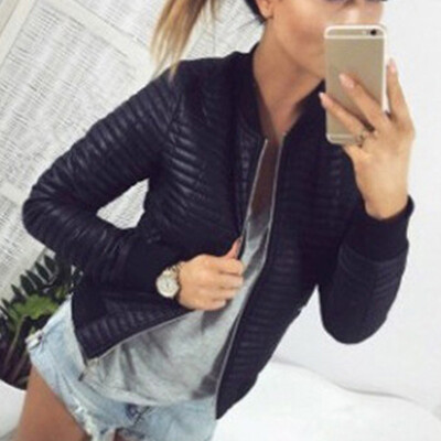 

Tailored Women Fashion Solid Jacket Slim Long Sleeve Zipper Winter Coats Pockets