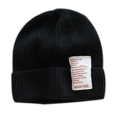 

Winter Warm Newborn Boys Girls Cute Autumn Winter Warm Kids Baby Letter Print Hats Wool Hemming Caps