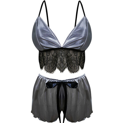 

Gobestart Fashion Womens Summer Casual Solid Sleeveless Camisole Lace Splicing Taste Suit