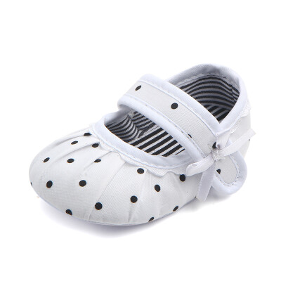 

New Cute Polka Dot Toddler Infant Newborn Baby Girl Bow Flower Shoes Crib Princess Shoes for 0-18 Months Baby Anti-slip shoes