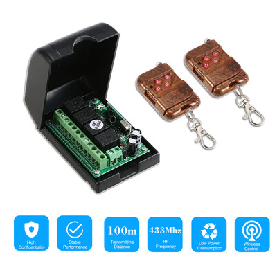 

Smart Home 433Mhz RF DC 12V 4CH Learning Code Wireless Remote Control Switch Relay Receiver Transmitter Universal Remote Switch Sy
