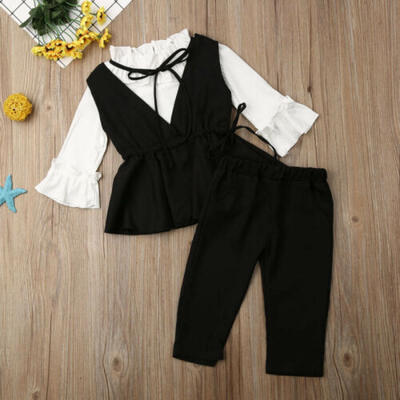 

Infant Baby Girl Long Sleeve Suit Sets Party Formal Knitted Sweater Clothes 3PCS