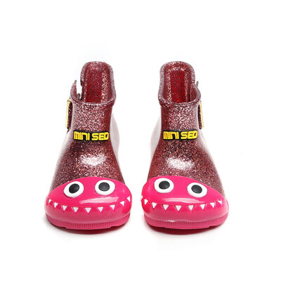 

Jelly Children Transparent Warm Rain Boots Rubber Shoes Waterproof Non-Slip Short Tube Rain Boots