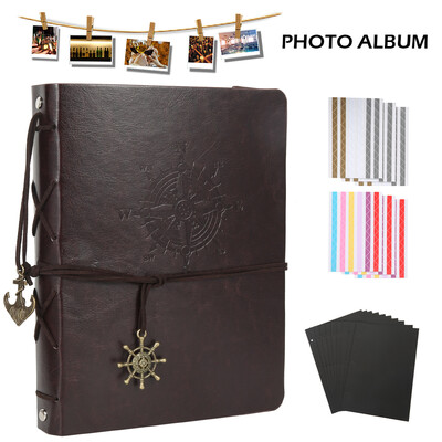 

Retro Leather Scrapbook Album Classic Photo Album Family DIY Memory Photo Book Guestbook
