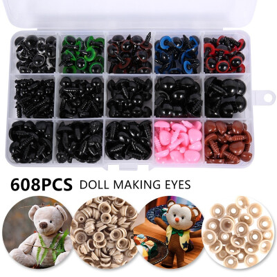 

Colorful 264608Pcs DIY Mixed Craft Plastic Safety Eyes Washers for Doll Puppet Teddy Bear Plush Animal