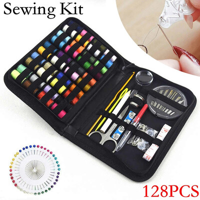 

52128Pcs Multi-function Sewing Kit Thimble Measure Needles Thread Portable