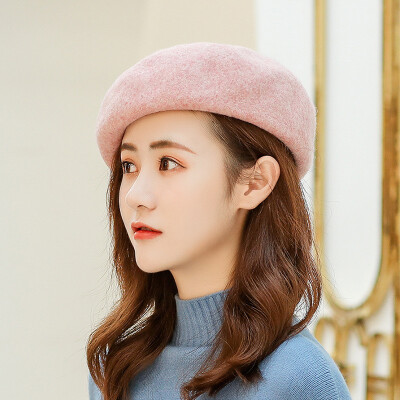 

Winter autumn&winter simple Beilei Korean style Ms Beret retro-mixed casual artists hat